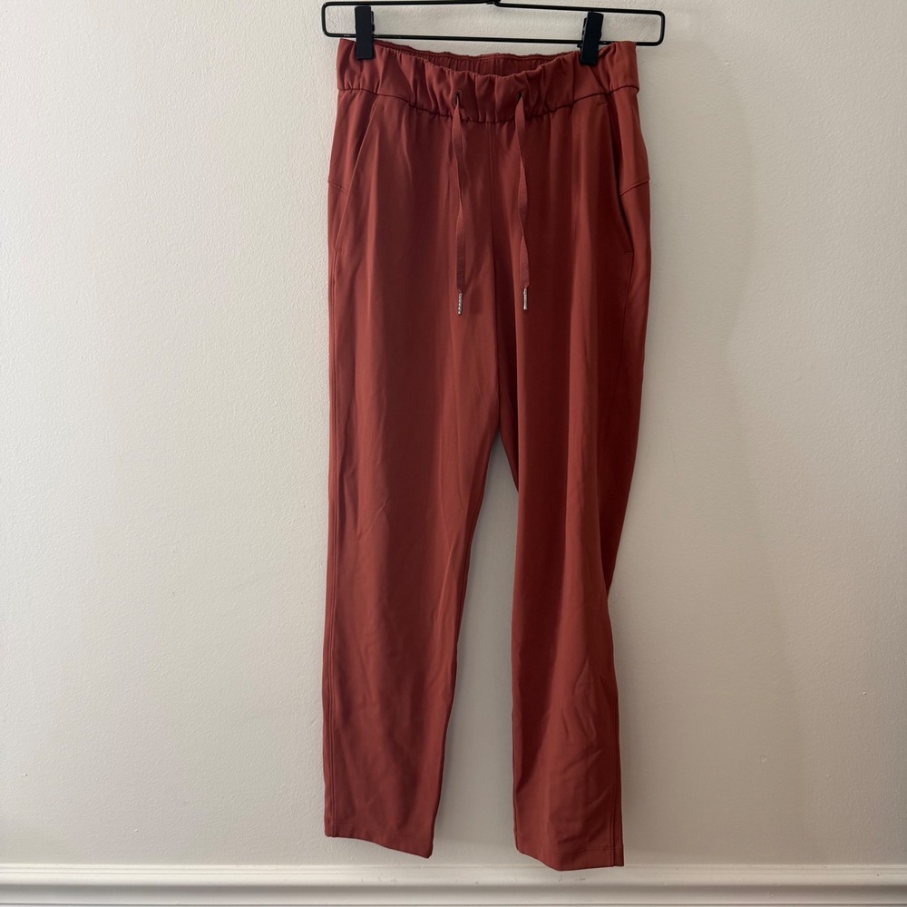 Lululemon On the Fly 7/8 Pant Terracotta Rust Luxtreme Drawstring Pants size 2